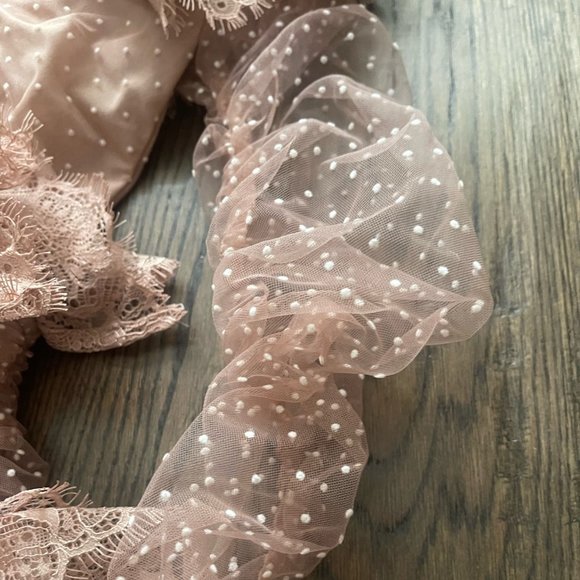 HOUSE OF CB - SORREL -  BLUSH LACE FRILL MINI DRESS - Picture 11 of 12